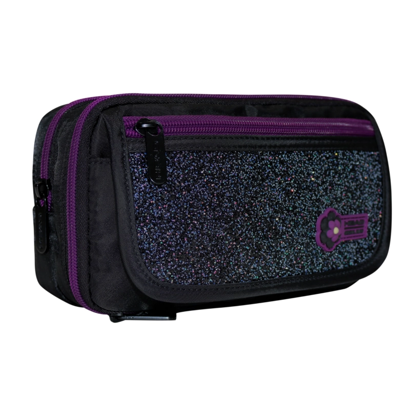 ESTUCHE MUJER PENCIL KAWAII GLITTER NEGRO HEAD - 1