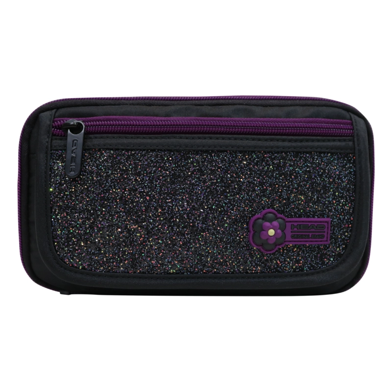 ESTUCHE MUJER PENCIL KAWAII GLITTER NEGRO HEAD - 2