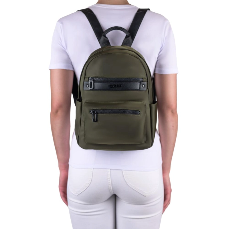MOCHILA URBANA MUJER DODIE VERDE MILITAR CALU - 6