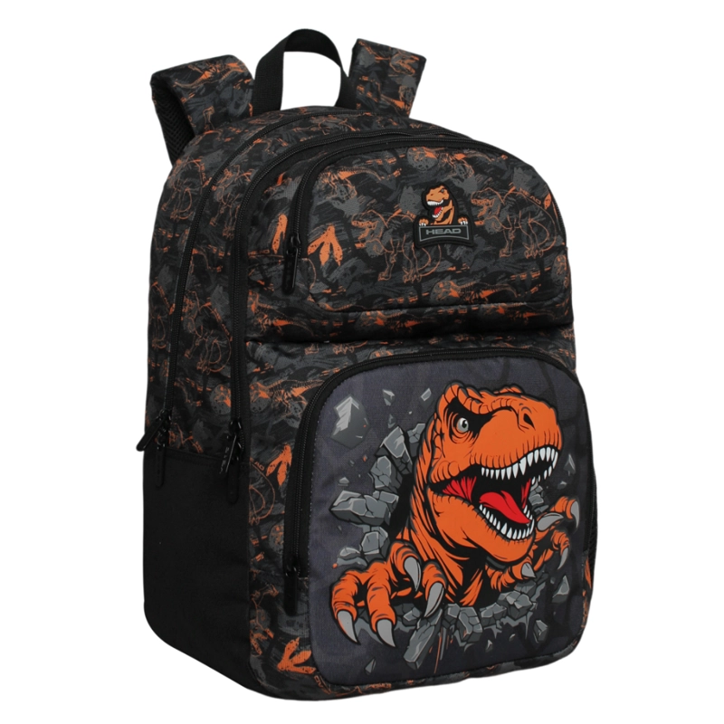 MOCHILA INFANTIL NIÑO FANTASY DINO NARANJO HEAD - 1