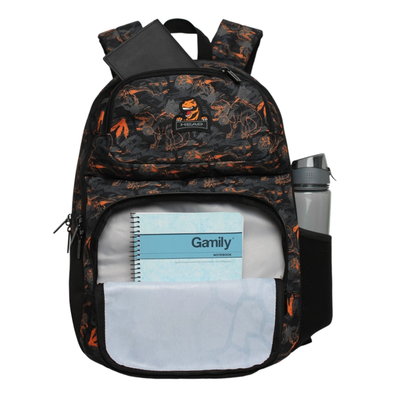 MOCHILA INFANTIL NIÑO FANTASY DINO NARANJO HEAD - 2