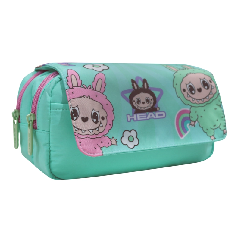 ESTUCHE INFANTIL NIÑA ERASER MUÑECOS TURQUESA HEAD - 1