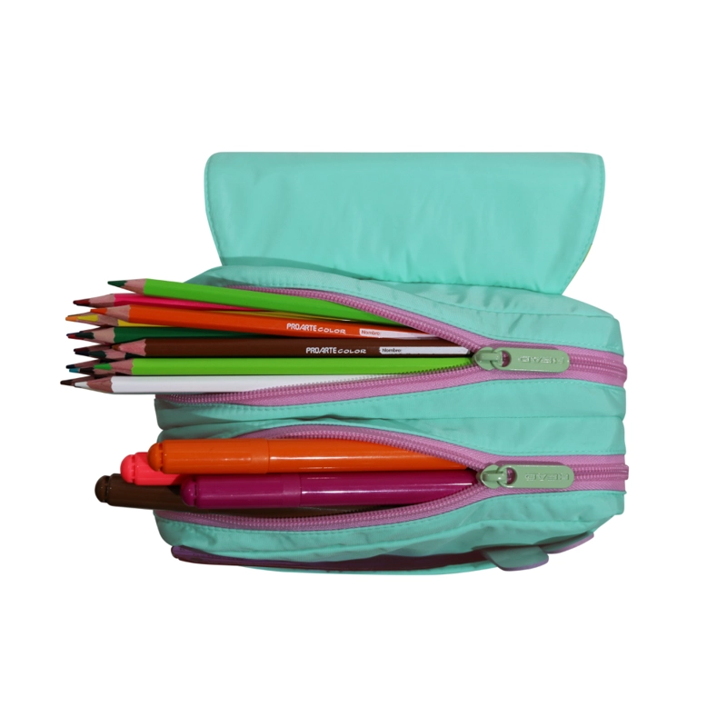 ESTUCHE INFANTIL NIÑA ERASER MUÑECOS TURQUESA HEAD - 3