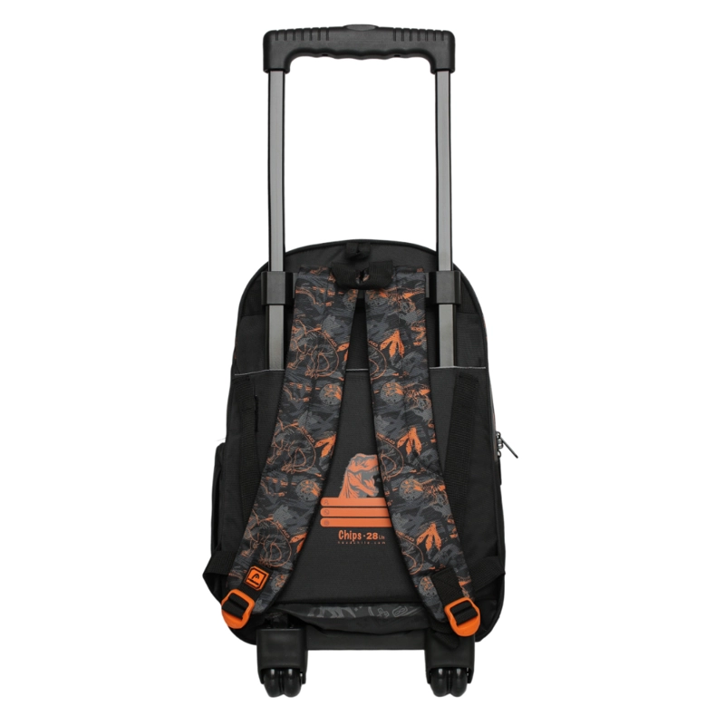 MOCHILA CON RUEDAS INFANTIL CHIPS DINO NARANJO HEAD - 5