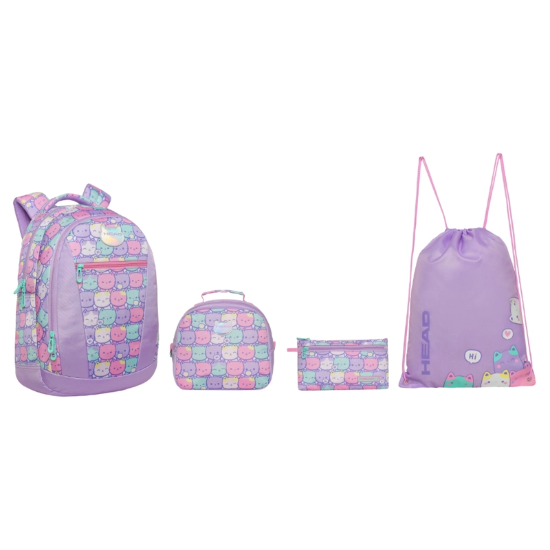 PACK TOP ESCOLAR MUJER NEW GATOS PASTEL HEAD - 1