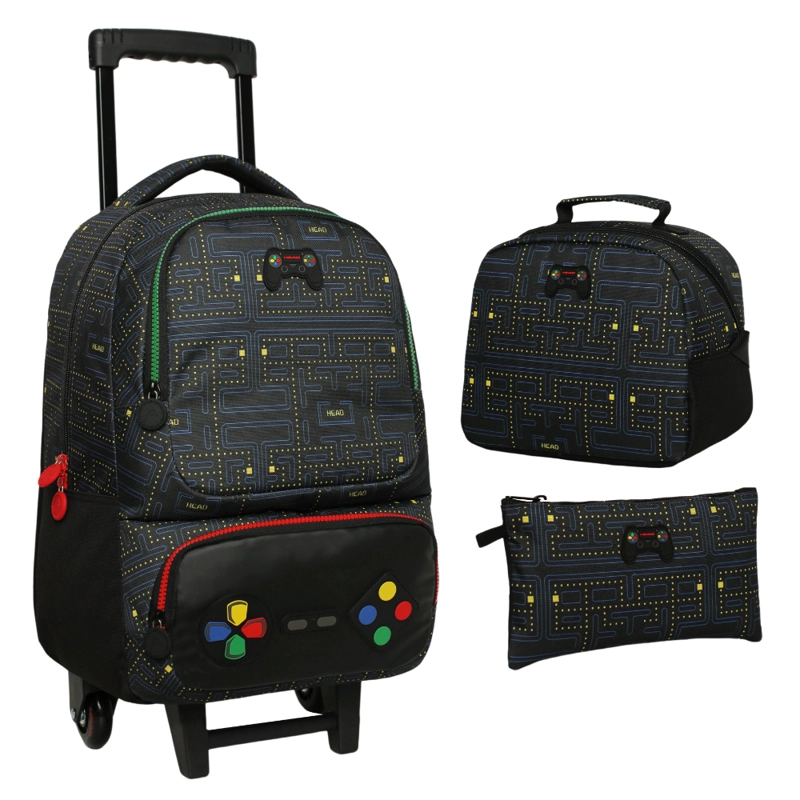 PACK BAKAN ESCOLAR CONTROL GAME NEGRO HEAD - 1