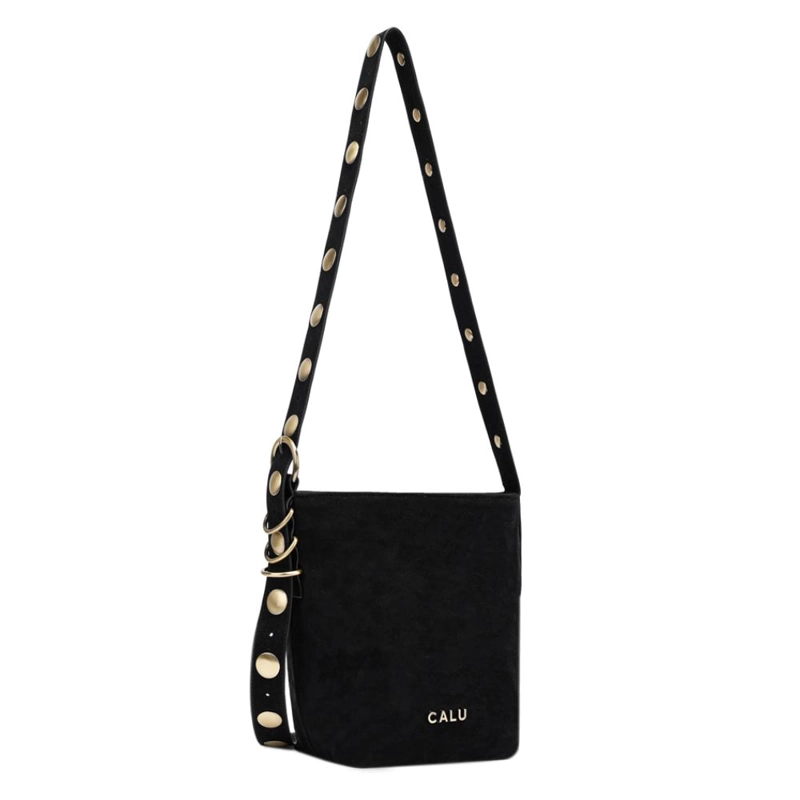 CARTERA BANDOLERA PEQUEÑA TACHAS ADELA NEGRO CALU - 1