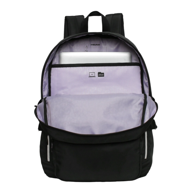 MOCHILA MUJER NOTEBOOK KONA NEGRO SILVER HEAD - 3