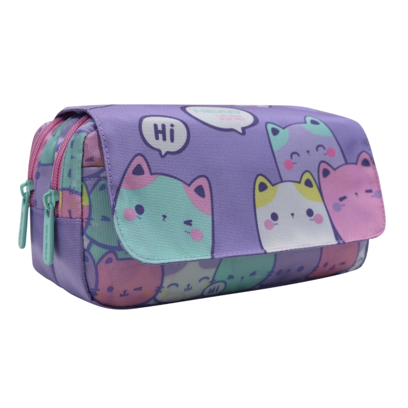 ESTUCHE INFANTIL NIÑA ERASER NEW GATOS PASTEL HEAD - 1
