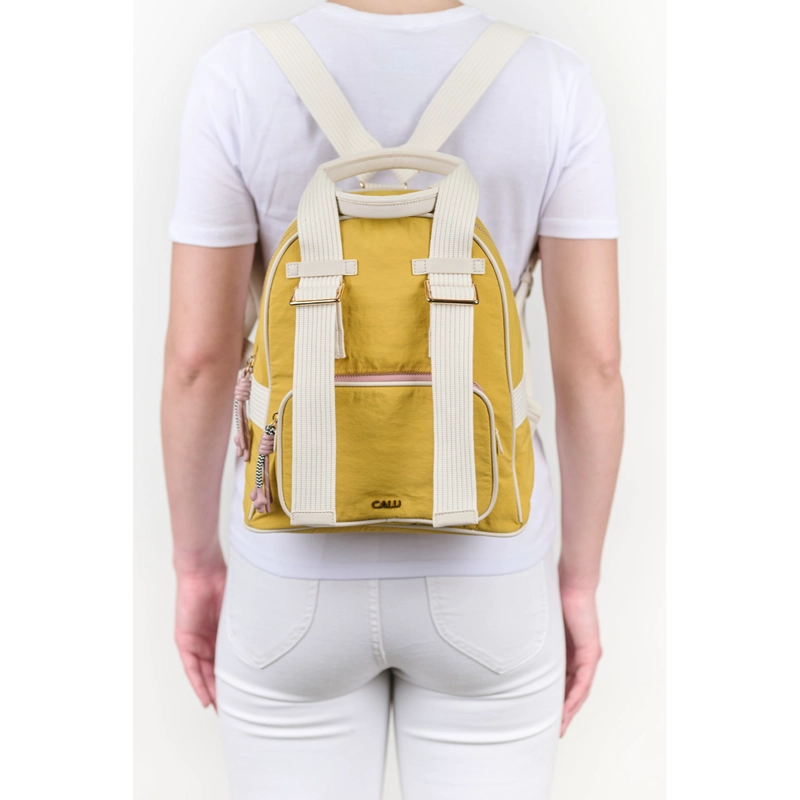 MOCHILA MUJER OPHELIA PASTEL MOSTAZA CALU - 6