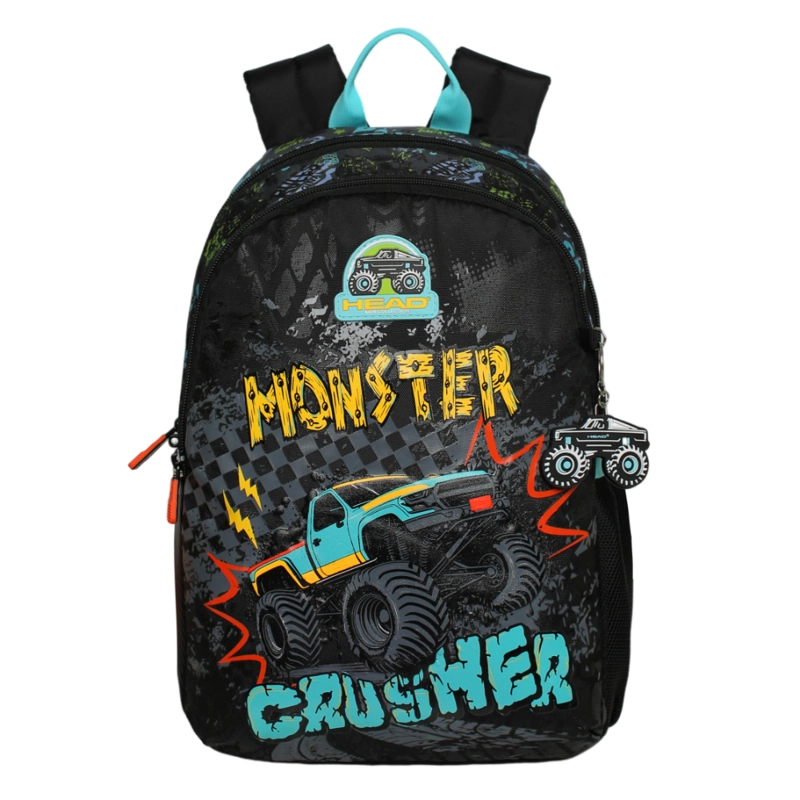 MOCHILA INFANTIL NIÑO BIONICA MONSTER TRUCK NEGRO HEAD - 4