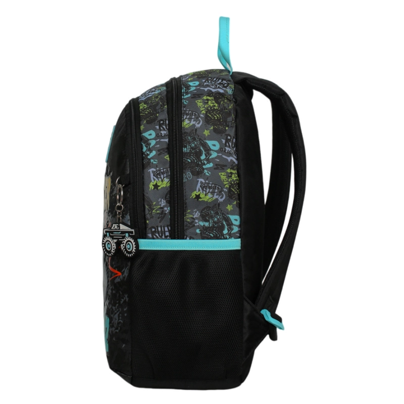 MOCHILA INFANTIL NIÑO BIONICA MONSTER TRUCK NEGRO HEAD - 9