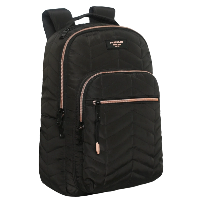 MOCHILA MUJER MICROFIBRA IMPREZA NEGRO ROSE GOLD HEAD - 1