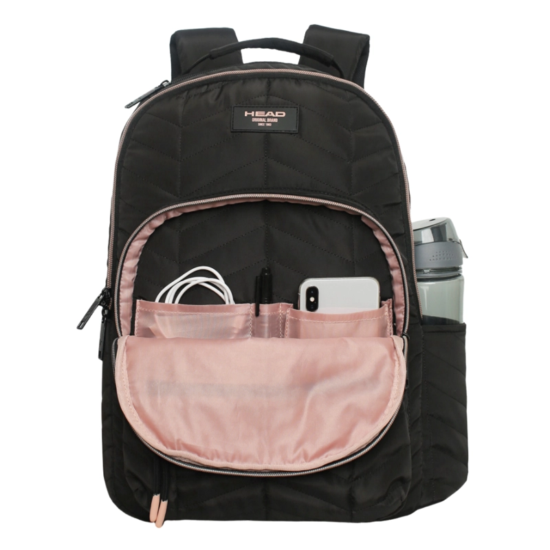 MOCHILA MUJER MICROFIBRA IMPREZA NEGRO ROSE GOLD HEAD - 2