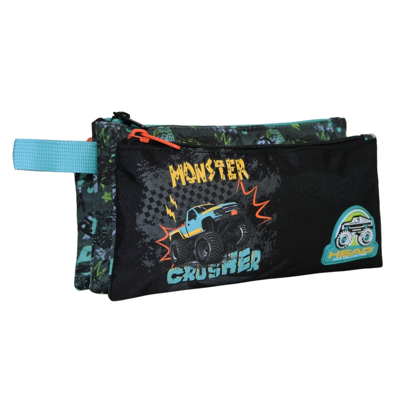 ESTUCHE INFANTIL NIÑO CELERIO MONSTER TRUCK NEGRO HEAD - 1