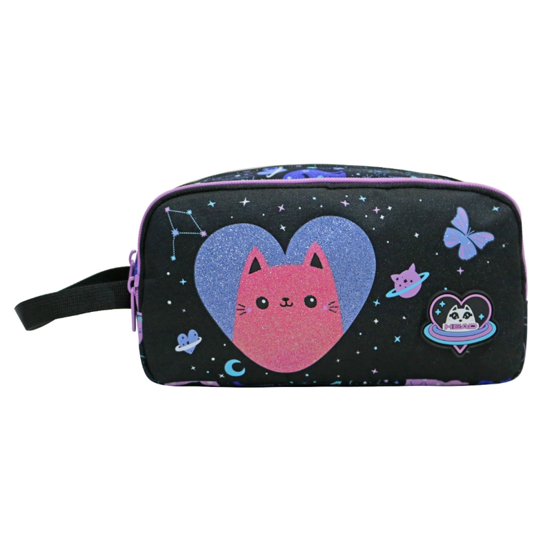 ESTUCHE INFANTIL NIÑA ATOS SPACE CAT NEGRO HEAD - 2