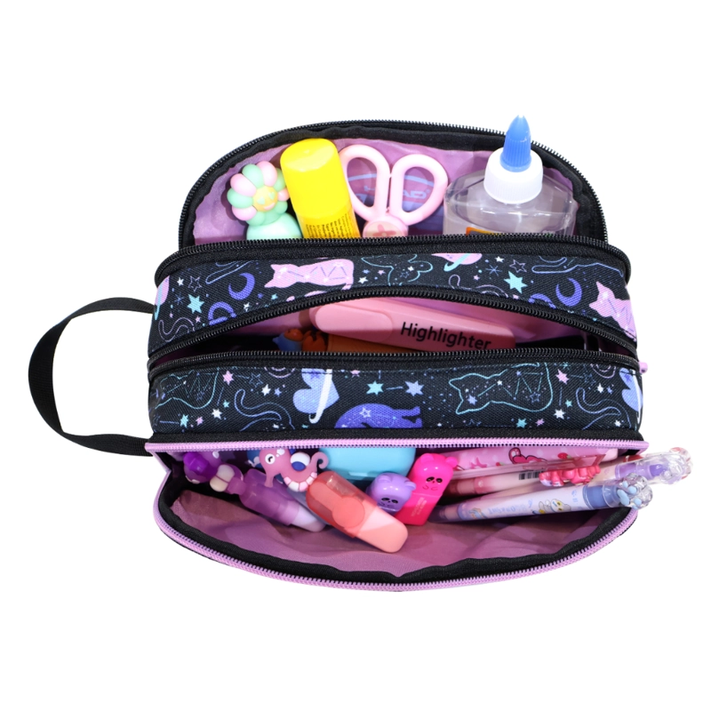 ESTUCHE INFANTIL NIÑA ATOS SPACE CAT NEGRO HEAD - 4