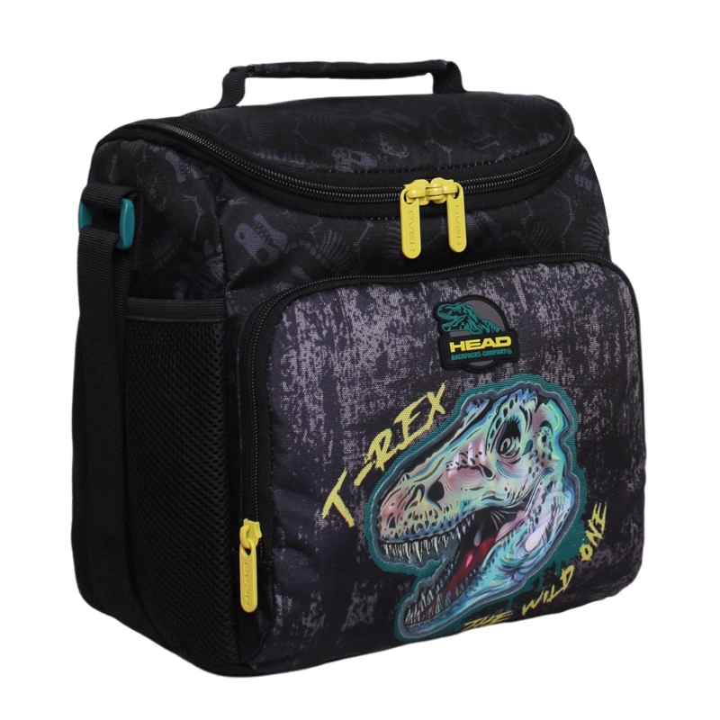 LONCHERA ESCOLAR FREEZE DINO 3D NEGRO HEAD - 1