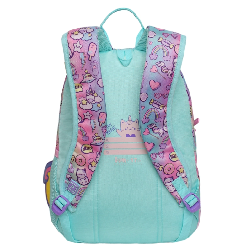 MOCHILA INFANTIL NIÑA GUM CAT FADED MULTICOLOR HEAD - 5