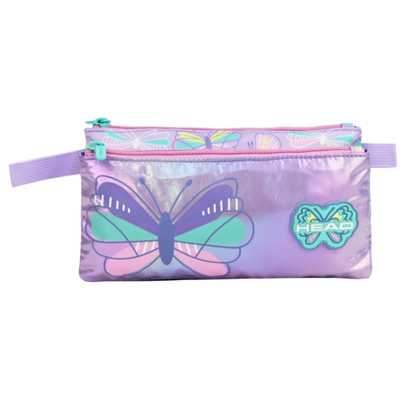 ESTUCHE INFANTIL TRIPLE CELERIO MARIPOSA LILA HEAD - 2