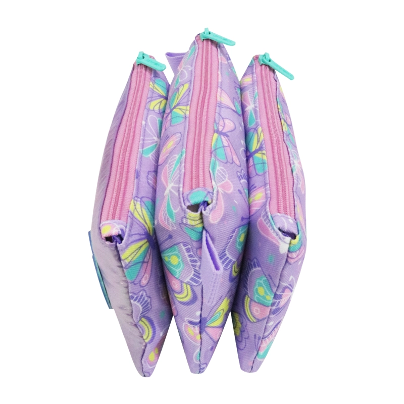 ESTUCHE INFANTIL TRIPLE CELERIO MARIPOSA LILA HEAD - 3