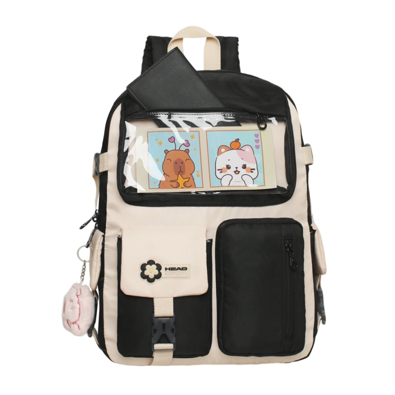 MOCHILA MUJER KAWAII FUSION BLOCK NEGRO HEAD - 2
