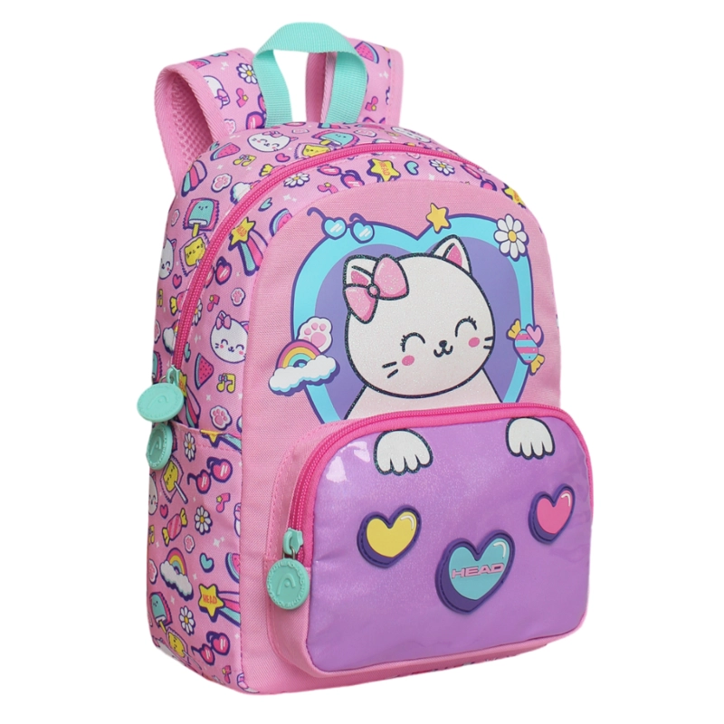 MOCHILA INFANTIL NIÑA POP CAT PRINT ROSADO HEAD - 1