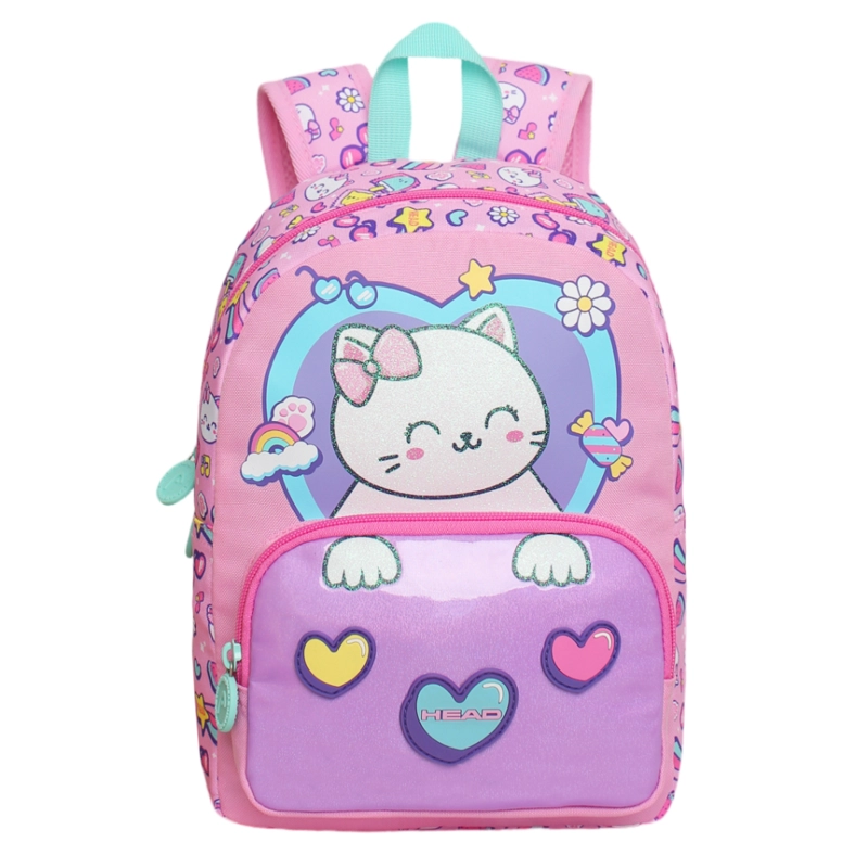 MOCHILA INFANTIL NIÑA POP CAT PRINT ROSADO HEAD - 2