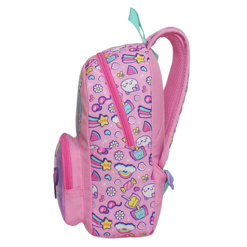 MOCHILA INFANTIL NIÑA POP CAT PRINT ROSADO HEAD - 4