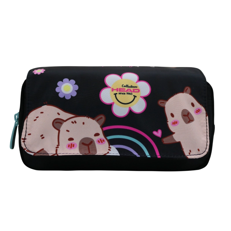ESTUCHE INFANTIL NIÑA ERASER CAPIBARAS NEGRO HEAD - 2