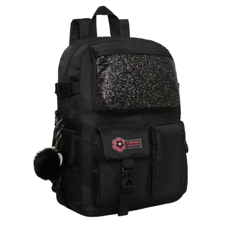MOCHILA MUJER KAWAII FUSION GLITTER NEGRO HEAD - 1