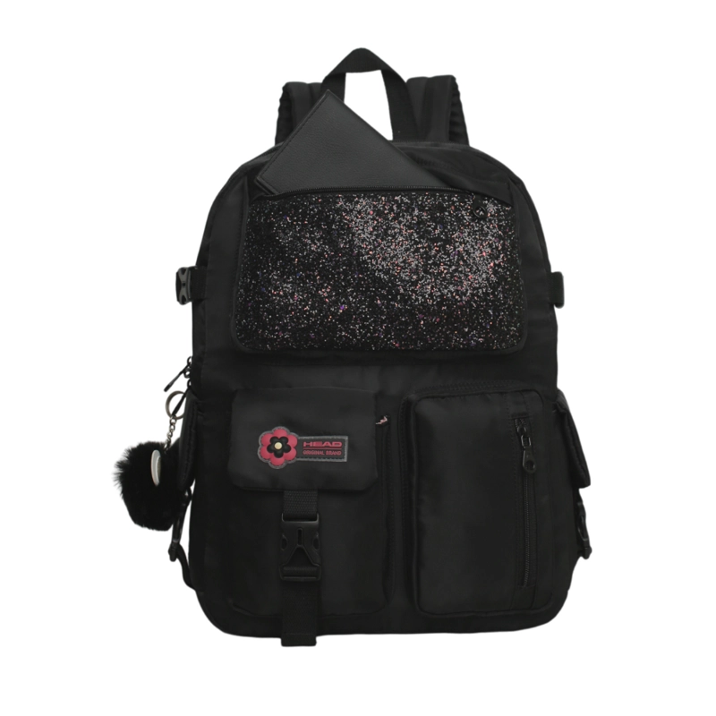 MOCHILA MUJER KAWAII FUSION GLITTER NEGRO HEAD - 2