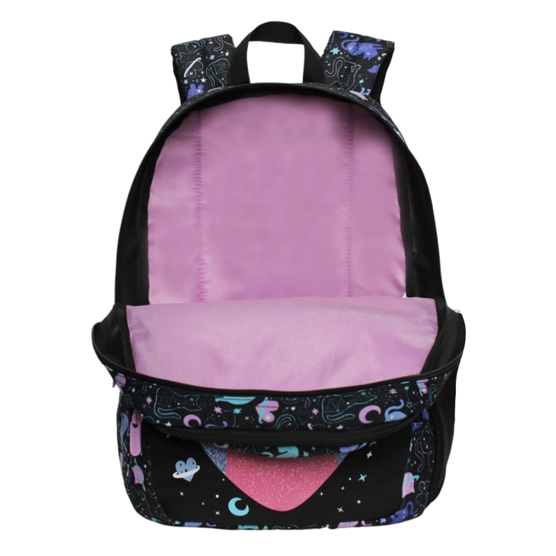 MOCHILA INFANTIL NIÑA FANTASY SPACE CAT NEGRO HEAD - 3