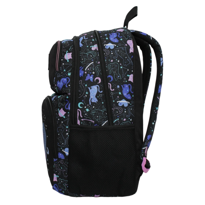 MOCHILA INFANTIL NIÑA FANTASY SPACE CAT NEGRO HEAD - 4