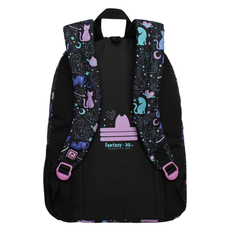 MOCHILA INFANTIL NIÑA FANTASY SPACE CAT NEGRO HEAD - 5