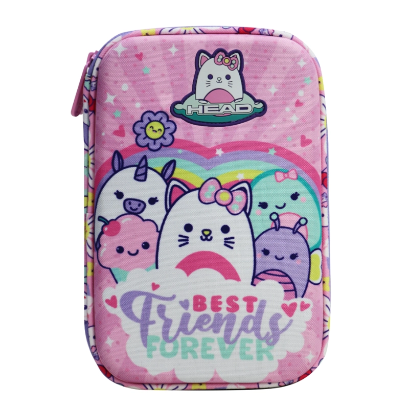 ESTUCHE INFANTIL NIÑA RIGIDO BOX BEST FRIEND ROSADO HEAD - 2