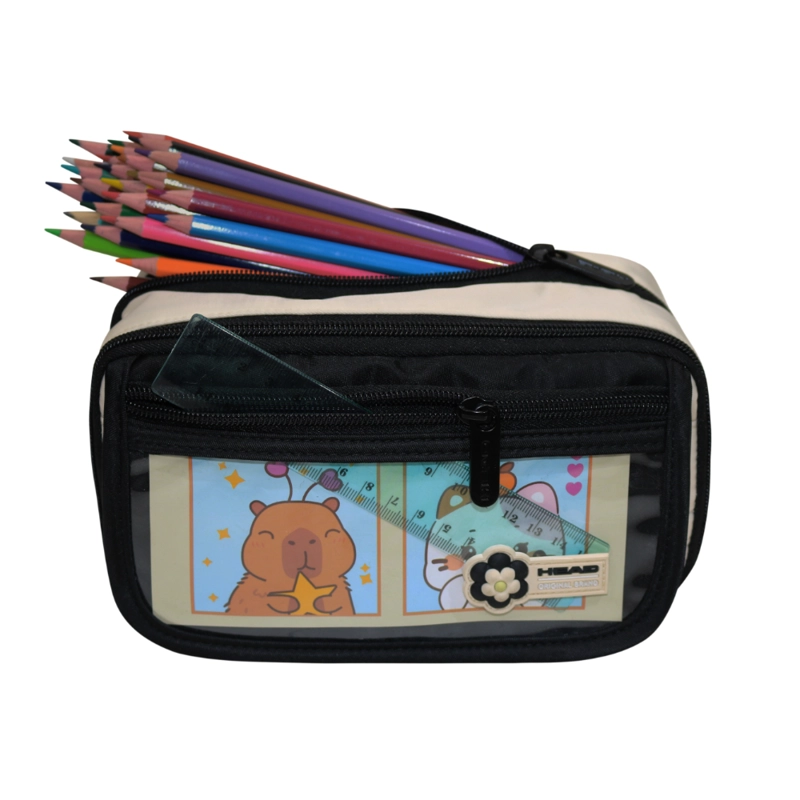 ESTUCHE MUJER PENCIL KAWAII BLOCK NEGRO HEAD - 3
