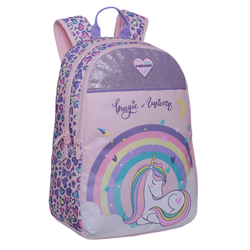 MOCHILA INFANTIL SUNNY UNICORNIO CORAZON ROSADO HEAD - 1