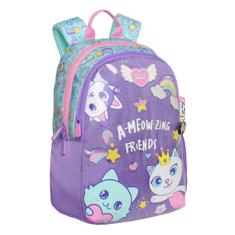 MOCHILA INFANTIL NIÑA BIONICA CAT PRINT MENTA HEAD - 1
