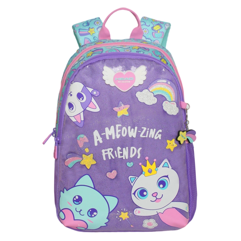 MOCHILA INFANTIL NIÑA BIONICA CAT PRINT MENTA HEAD - 2