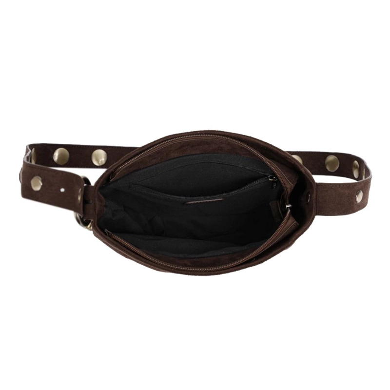 CARTERA BANDOLERA PEQUEÑA TACHAS ADELA CAFE  CALU - 3