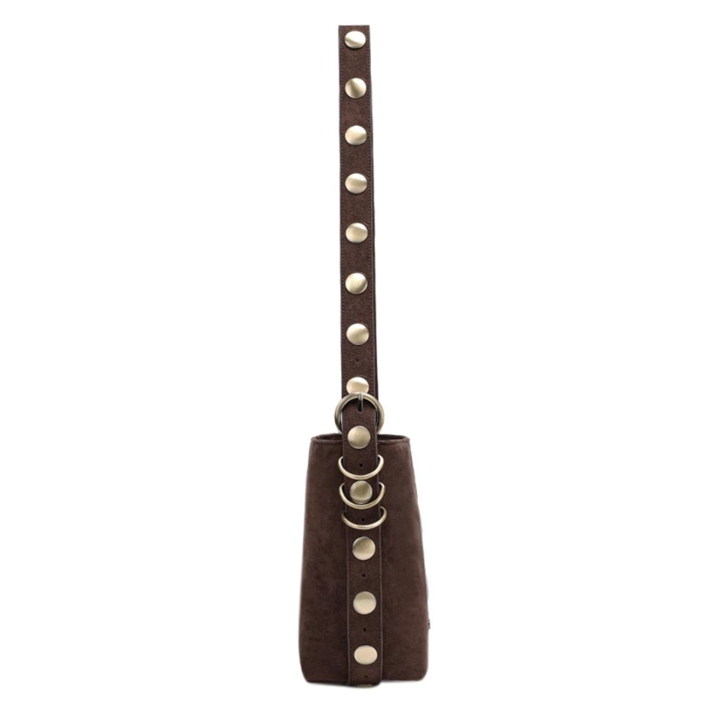 CARTERA BANDOLERA PEQUEÑA TACHAS ADELA CAFE  CALU - 4