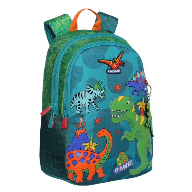 MOCHILA INFANTIL NIÑO BIONICA DINO VERDE HEAD - 1