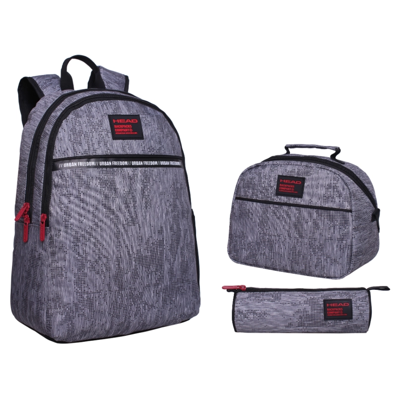 PACK COOL ESCOLAR MELANGE DOTS GRIS HEAD - 1