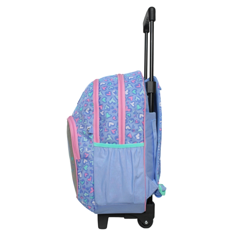MOCHILA RUEDAS INFANTIL NIÑA CHIPS GATO CORAZON LILA HEAD - 4
