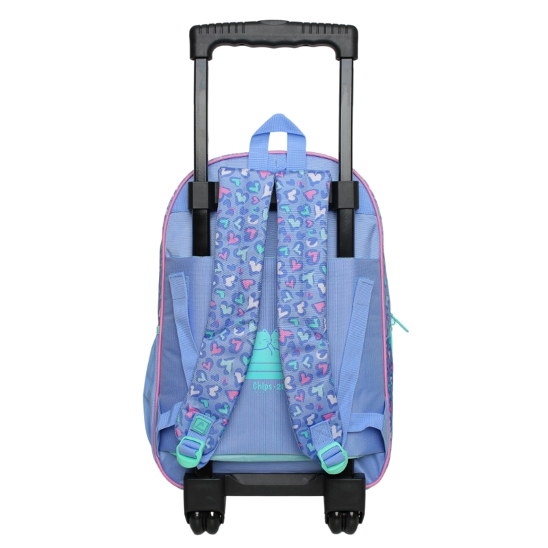 MOCHILA RUEDAS INFANTIL NIÑA CHIPS GATO CORAZON LILA HEAD - 5