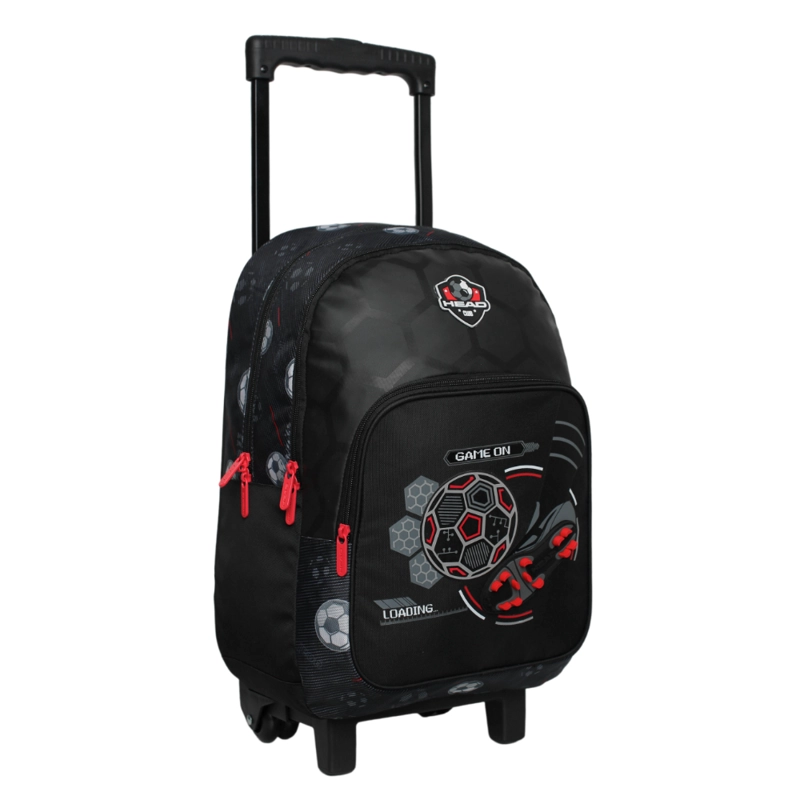 MOCHILA RUEDAS INFANTIL CHIPS FUTBOL NEGRO HEAD - 1