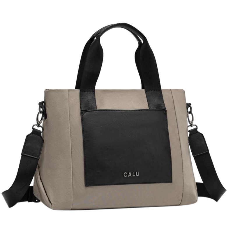 CARTERA GRAN TAMAÑO DOBLE ASA JESU BEIGE CALU - 1