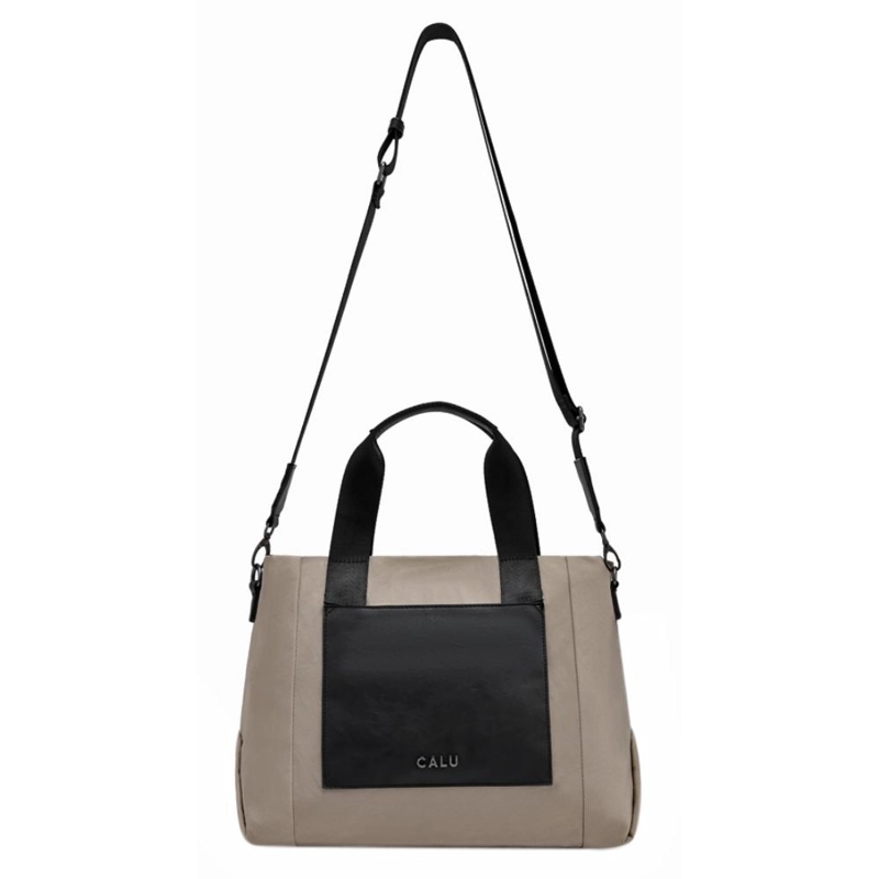 CARTERA GRAN TAMAÑO DOBLE ASA JESU BEIGE CALU - 3