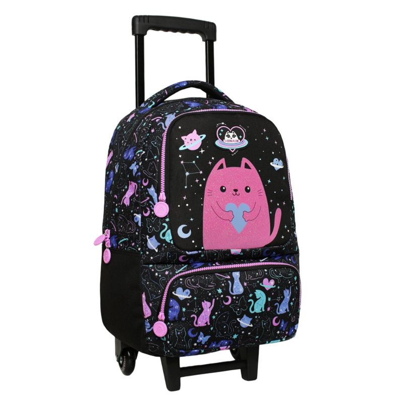 PACK BAKAN ESCOLAR MUJER SPACE CAT NEGRO HEAD - 2